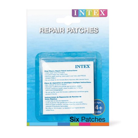 Patchs de réparation Intex Blanc Transparent PVC Autocollants Plastique Carré Autocollant (7 x 7 cm)