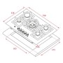 Placa de Gas Teka EFX70 75 cm (5 Fogones)