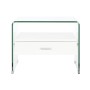 Table de Nuit DKD Home Decor Blanc Transparent Verre Bois MDF 50 x 40 x 45,5 cm