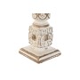 Bougeoir Home ESPRIT Blanc Naturel Métal Bois de manguier 13 x 13 x 33 cm