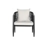 Conjunto de Mesa con 3 Sillones Home ESPRIT Negro Cristal Acero 123 x 66 x 72 cm
