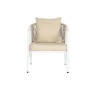 Conjunto de Mesa con 3 Sillones Home ESPRIT Blanco Acero 123 x 66 x 72 cm
