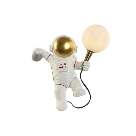 Lámpara de Pared Home ESPRIT Blanco Dorado Metal Resina Moderno Astronauta 26 x 21,6 x 33 cm