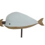 Portemanteau Home ESPRIT Blanc Bleu ciel Métal Bois de paulownia Baleine 45 x 10 x 17,5 cm (2 Unités)