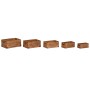 Boîtes de rangement Home ESPRIT Marron Métal Bois d'épicéa 35 x 22 x 15 cm 5 Pièces