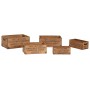 Boîtes de rangement Home ESPRIT Marron Métal Bois d'épicéa 35 x 22 x 15 cm 5 Pièces