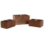 Cajas de almacenamiento Home ESPRIT Marrón Madera de abeto 35 x 25 x 20 cm 3 Piezas