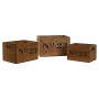 Cajas de almacenamiento Home ESPRIT N.23 Marrón Madera de abeto 37 x 27 x 23 cm 3 Piezas