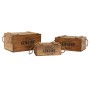 Boîtes de rangement Home ESPRIT Genuine Naturel Bois d'épicéa 38 x 24 x 20 cm 3 Pièces