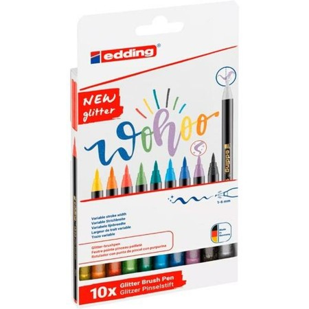 Rotuladores Edding 1340 Glitter Brush Multicolor 10 Piezas