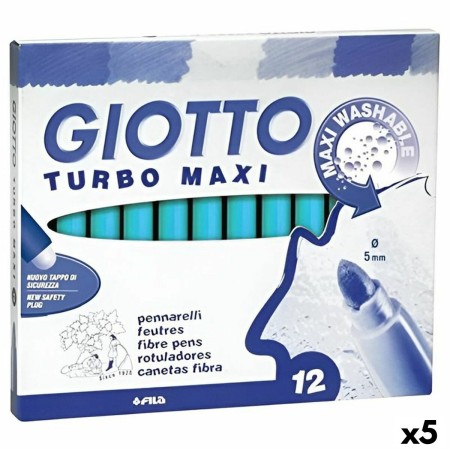 Ensemble de Marqueurs Giotto Turbo Maxi Bleu ciel (5 Unités)