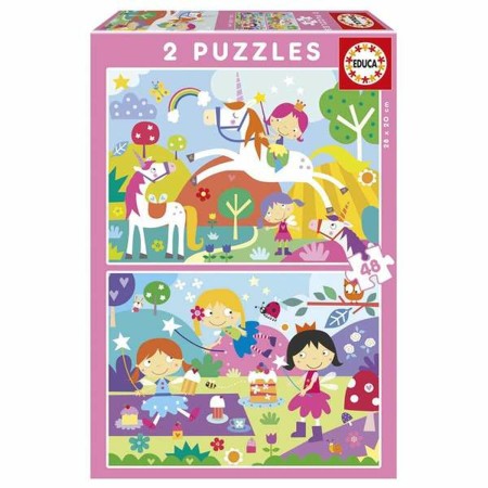 Set de 2 Puzzles Educa Fantasy world 48 Pièces