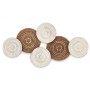 Décoration murale Blanc Marron Bois de manguier Mandala 102 x 55 x 5 cm