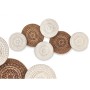 Décoration murale Blanc Marron Bois de manguier Mandala 102 x 55 x 5 cm