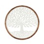 Décoration murale Blanc Marron Bois de manguier Arbre de vie 90 x 90 x 3 cm