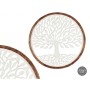 Décoration murale Blanc Marron Bois de manguier Arbre de vie 65 x 65 x 3 cm