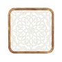 Décoration murale Blanc Marron Bois de manguier Mandala 90 x 90 x 3 cm