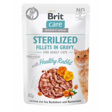 Aliments pour chat Brit Care Sterilized Fillets in Gravy Rabbit Lapin 85 g